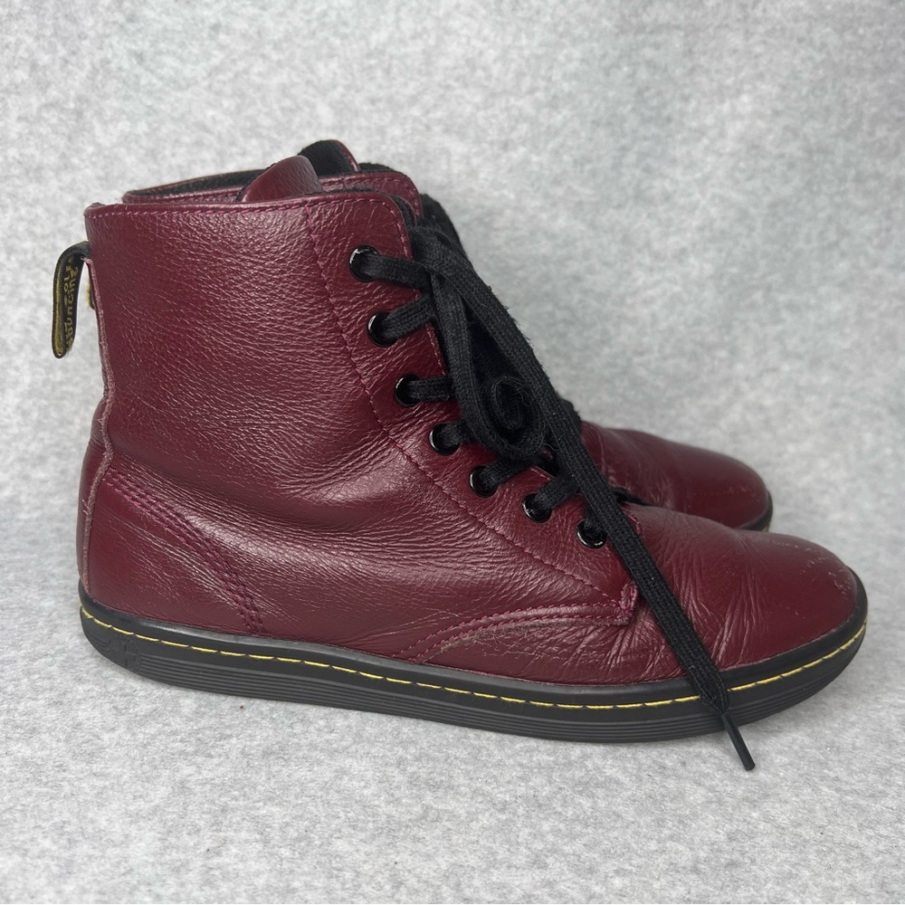 Dr. Martens Leyton Oxblood Leather Lace Up Combat Boots Sneakers Womens Sz 8 90s